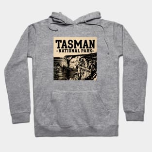 Tasman National Park Old Style Ink Drawing Hoodie